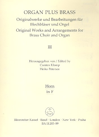 Toccata festiva für Orgel und Blechbläser&nbsp;&nbsp;Horn in F&nbsp;&nbsp;