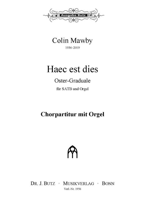 Haec est dies  für gem Chor und Orgel  Partitur