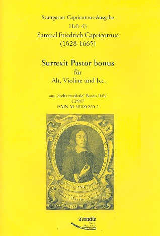 Surrexit pastor bonus für Alt, Violine und Bc&nbsp;&nbsp;Partitur und Instrumentalstimmen&nbsp;&nbsp;(Bc nicht ausgesetzt)