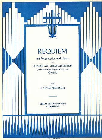 Requiem mit Responsorien und Libera  für Sopran, Alt und Orgel (Bass ad lib)  Partitur