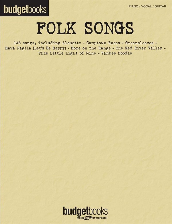 Budgetbooks Folk Songs&nbsp;&nbsp;songbook piano/vocal/guitar&nbsp;&nbsp;