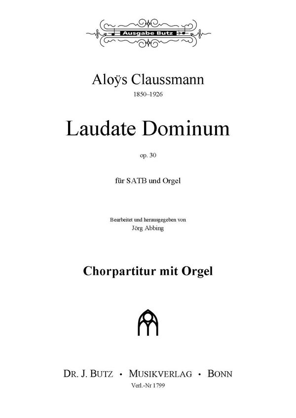 Laudate Dominum op.30  für gem Chor und Orgel  Partitur