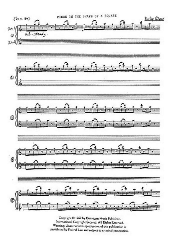 Piece in the Shape of a Square  for 2 flutes  2 scores (archive copy)