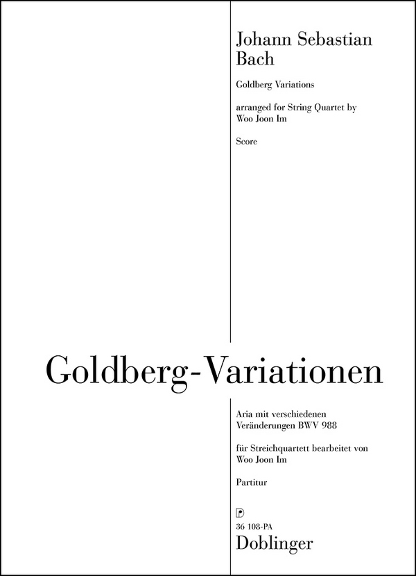 Goldbergvariationen&nbsp;&nbsp;für Streichquartett&nbsp;&nbsp;Partitur