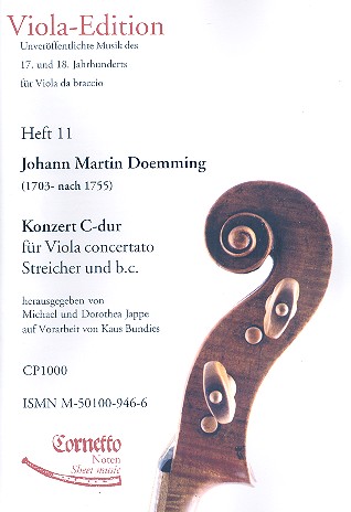 Konzert C-Dur für Viola concertato,&nbsp;&nbsp;Streicher und bc&nbsp;&nbsp;Partitur und Stimmen