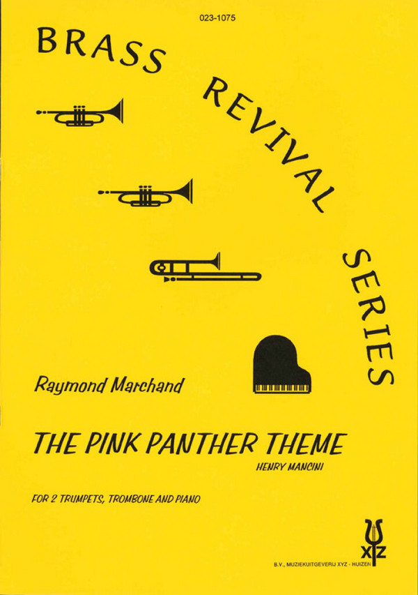 The Pink Panther Theme for 2 trumpets,  trombone and piano  score and parts
