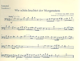 5 Choralvorspiele der Romantik  für Orgel und Blechbläser (Posaunenchor)  Posaune 1