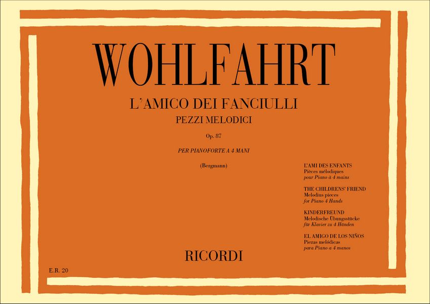 L'amico dei fanciulli op.87 per pianoforte&nbsp;&nbsp;a 4 manis&nbsp;&nbsp;partitura