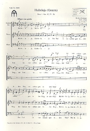 Halleluja op.23,7  für gem Chor a cappella  Partitur