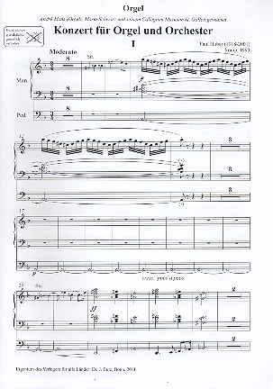 Konzert  für Orgel und Orchester  Orgel solo