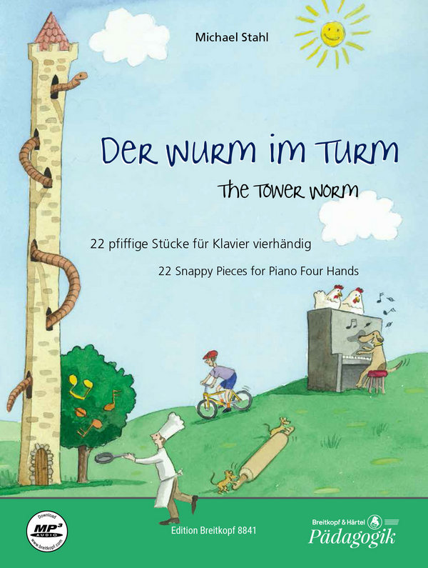 Der Wurm im Turm (+CD)&nbsp;&nbsp;für Klavier zu 4 Händen&nbsp;&nbsp;Spielpartitur