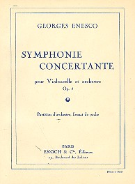 Symphonie concertante op.8 pour  violoncelle et orchestre  partition miniature