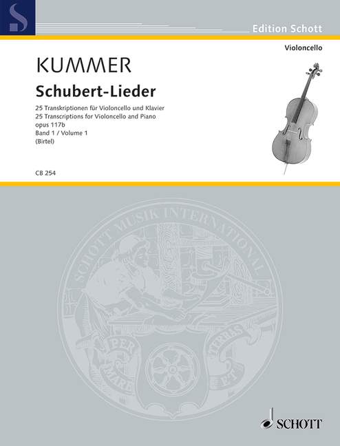 Schubert-Lieder op.117b Band 1  für Violoncello und Klavier  
