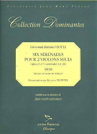 6 Sérénades op.23,1 pour 2 violons  parties,  facsimile  