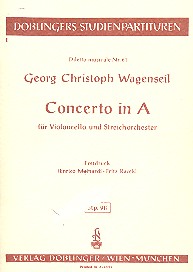 Wagenseil, Concerto A-Dur für Violoncello&nbsp;&nbsp;und Streichorchester&nbsp;&nbsp;Studienpartitur