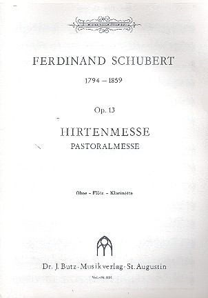 Hirtenmesse op.13&nbsp;&nbsp;für Soli, gem Chor, Orchester und Orgel&nbsp;&nbsp;Stimmensatz