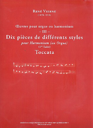 10 pièces de différents styles  pour harmonium (orgue)  