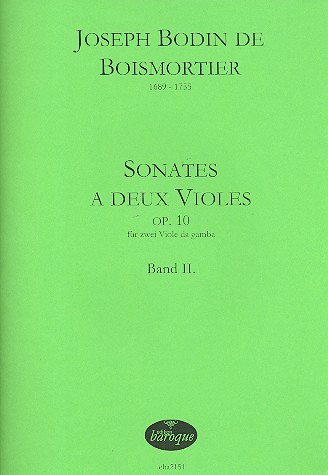 Sonates a deux violes op.10 (nos 4-6)  für 2 Viole da Gamba  2 Spielpartituren