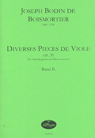 Diverses pièces de viole op.31 Band 2  für Viola da gamba und Bc  Partitur und Stimmen (Bc nicht ausgesetzt)