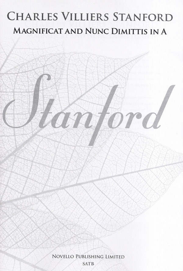 Magnificat and Nunc dimittis in A&nbsp;&nbsp;for mixed chorus and orchestra (organ)&nbsp;&nbsp;vocal score