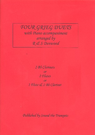 4 Grieg Duets  for flutes and clarinets (variable)  score and parts