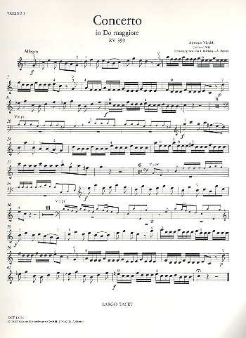 Konzert C-Dur RV399&nbsp;&nbsp;für Violoncello, Streicher und Bc&nbsp;&nbsp;Violine 1
