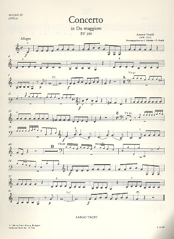 Konzert C-Dur RV399&nbsp;&nbsp;für Violoncello, Streicher und Bc&nbsp;&nbsp;Violine 3/Viola