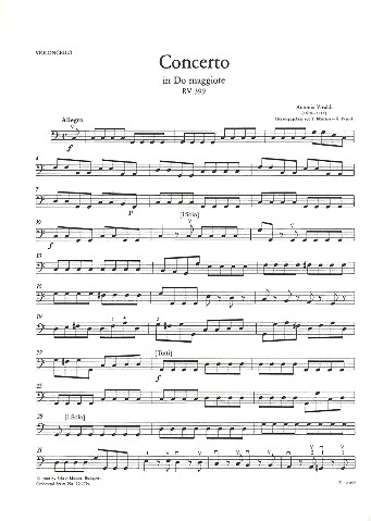 Konzert C-Dur RV399&nbsp;&nbsp;für Violoncello, Streicher und Bc&nbsp;&nbsp;Violoncello