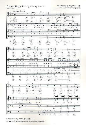 Als wir jüngst in Regensburg waren op.30,16&nbsp;&nbsp;für gem Chor a cappella&nbsp;&nbsp;Partitur