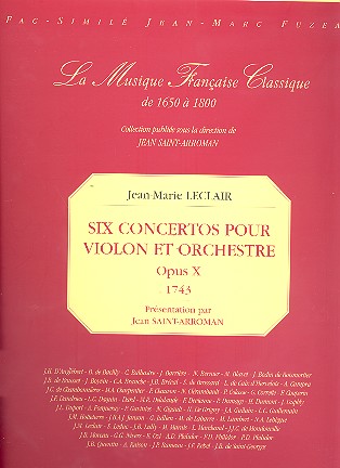 6 Concertos op.10  pour violon et orchestre à cordes  parties