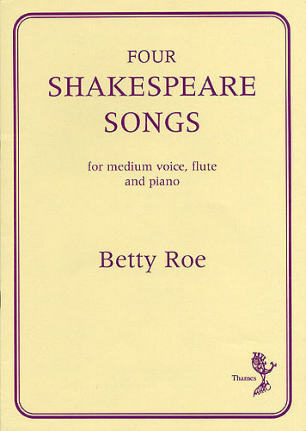 4 Shakespeare Songs&nbsp;&nbsp;for medium voice, flute and piano&nbsp;&nbsp;parts