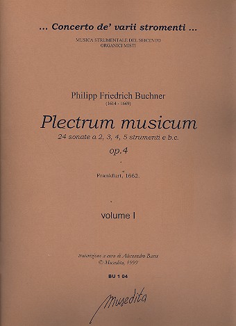 Plectrum musicum op.4  für 2-5 Instrumente und Bc  Partitur und Stimmen (Bc nicht ausgesetzt)