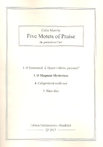 O magnum mysterium&nbsp;&nbsp;für gem Chor a cappella&nbsp;&nbsp;Partitur