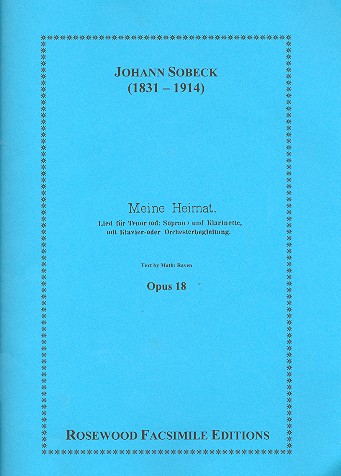 Trio op.18  for tenor or soprano, clarinet and piano  score and parts