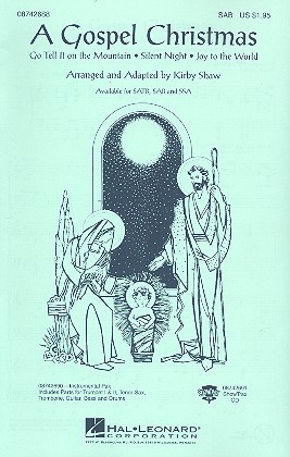 A Gospel Christmas&nbsp;&nbsp;for mixed chorus (SAB) and piano&nbsp;&nbsp;score