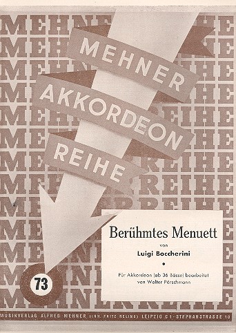 Berühmtes Menuett&nbsp;&nbsp;für Akkordeon&nbsp;&nbsp;