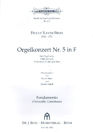 Konzert F-Dur Nr.5  für Orgel und Orchester  Stimmensatz