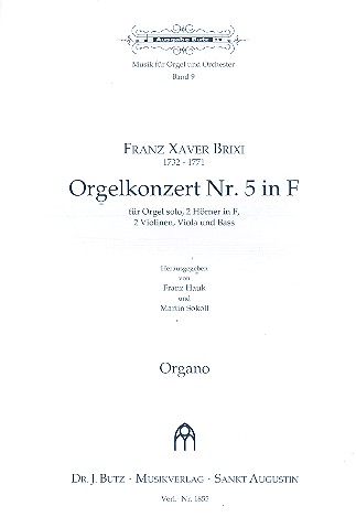 Konzert F-Dur Nr.5  für Orgel und Orchester  Orgel