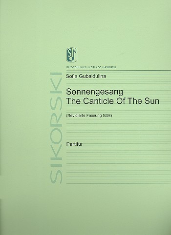 Sonnengesang (revidierte Fassung 5/98)  für Violoncello solo (+ div. Instrumente), gem Chor und 2 Schlagzeuge  Partitur,  Archivkopie