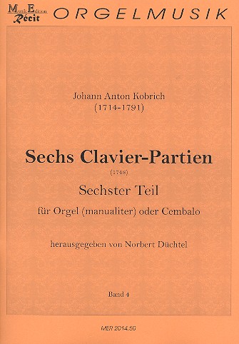 6 Clavier-Partien Band 6  für Orgel manualiter (Cembalo)  