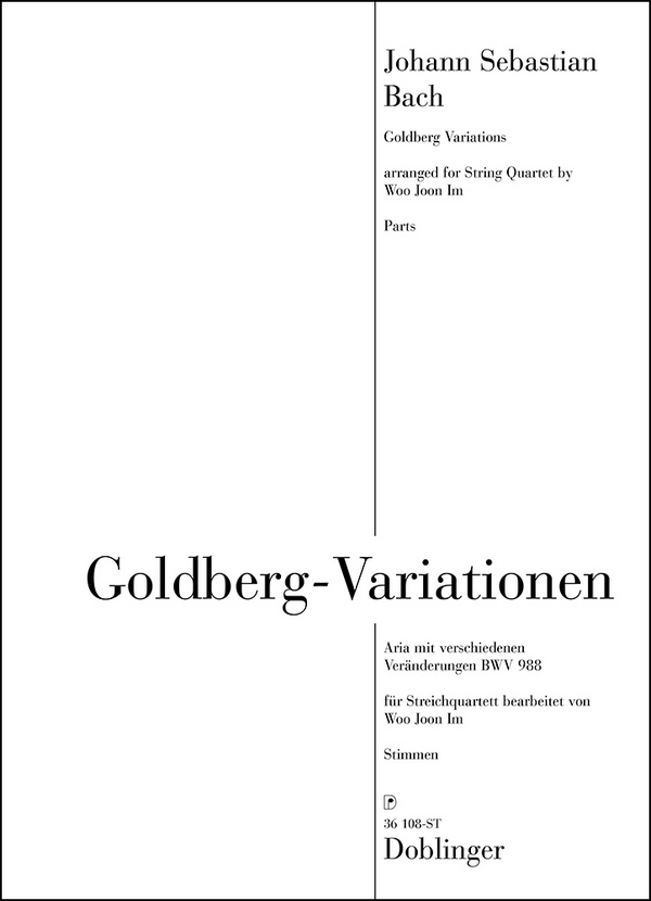 Goldbergvariationen BWV988&nbsp;&nbsp;für Streichquartett&nbsp;&nbsp;Stimmen