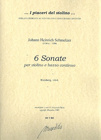 6 Sonaten  für Violine und Bc  Partitur und Stimmen (Bc nicht ausgesetzt)