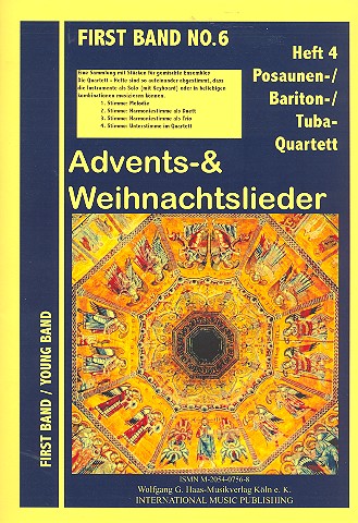 Advents- und Weihnachtslieder&nbsp;&nbsp;für 1-4 Bläser (Ensemble) (Klavier/Orgel ad lib)&nbsp;&nbsp;Spielpartitur Instrument in C (Bassschlüssel)