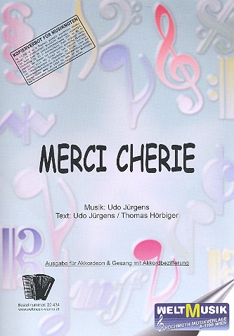 Merci chérie  für Akkordeon (und Gesang)  