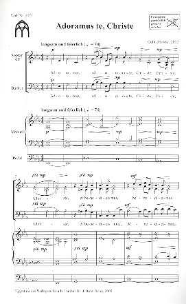 Adoramus te Christe  für gem Chor (SAM) und Orgel  Partitur