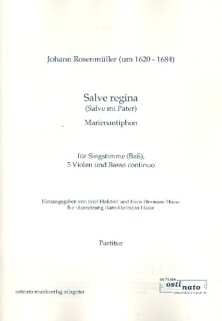 Salve Regina  für Bass, 5 Violen und Bc  Partitur ohne Umschlag
