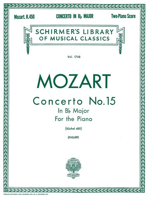 Concerto B flat major no.15 KV450&nbsp;&nbsp;for piano and orchestra&nbsp;&nbsp;for 2 pianos