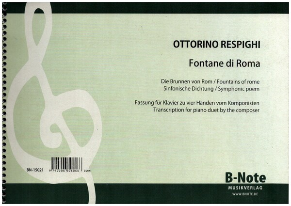 Fontane di Roma&nbsp;&nbsp;für Klavier zu 4 Händen&nbsp;&nbsp;Spielpartitur,  Reprint