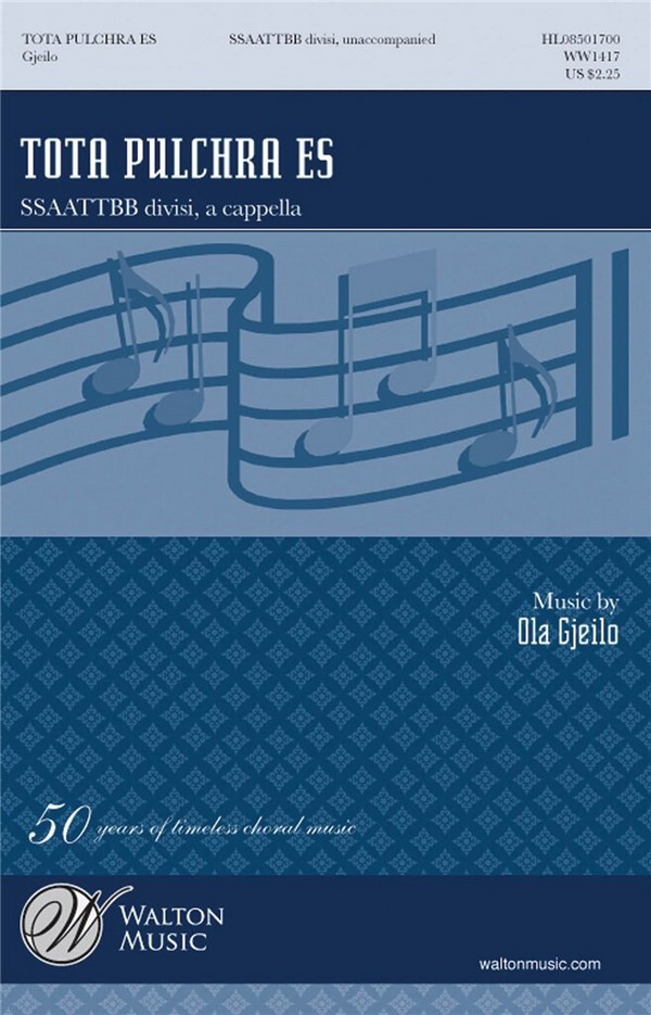 Tota pulchra es&nbsp;&nbsp;for mixed chorus a cappella&nbsp;&nbsp;choral score