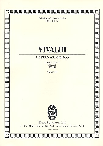 Konzert d-Moll L'Estro Armonico op.3,11 RV565&nbsp;&nbsp;für 2 Violinen, Violoncello, Streicher und Bc&nbsp;&nbsp;Violine 3